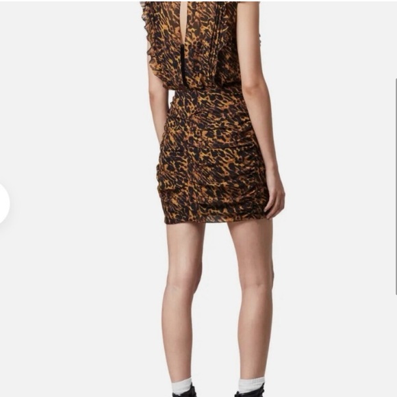 EUC AllSaints Ambient Leopard Print Hali Dress - Picture 3 of 6